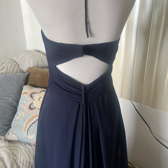 Mori Lee Blue Strapless Ruched Sweetheart Gown - Picture 3 of 8